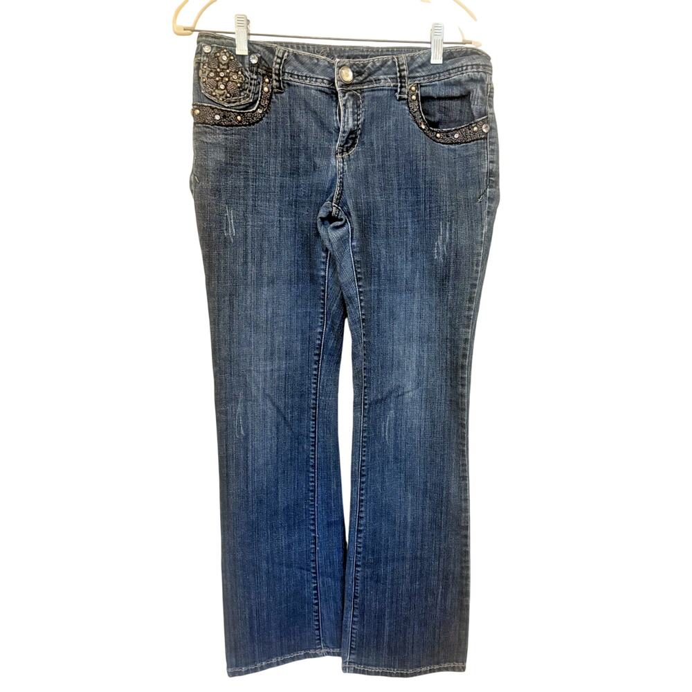 Y2k Grace in LA Jr Bootcut Jeans Size 11 Rhinestone Cross